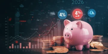 Financial charts and retirement savings symbolizing secure 4% annuity income in 2026.