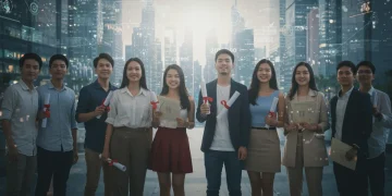 Recent graduates confidently facing the 2026 job market with optimism and strategic planning.