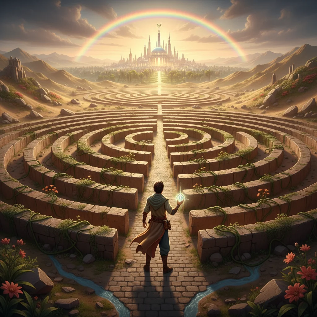 Person adapting to change, navigating a winding path, symbolizing professional resilience and flexibility.