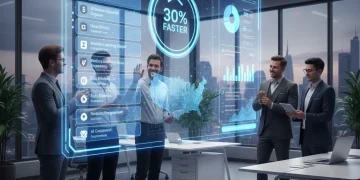 AI-powered job search interface with diverse professionals