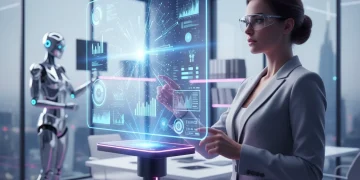 Small business owner leveraging AI for growth analytics in 2026
