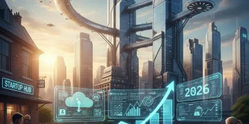 Dynamic visual of business growth and expansion in a modern setting