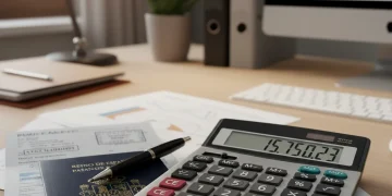 Calculadora, pasaporte español y documentos fiscales para autónomos en 2026.