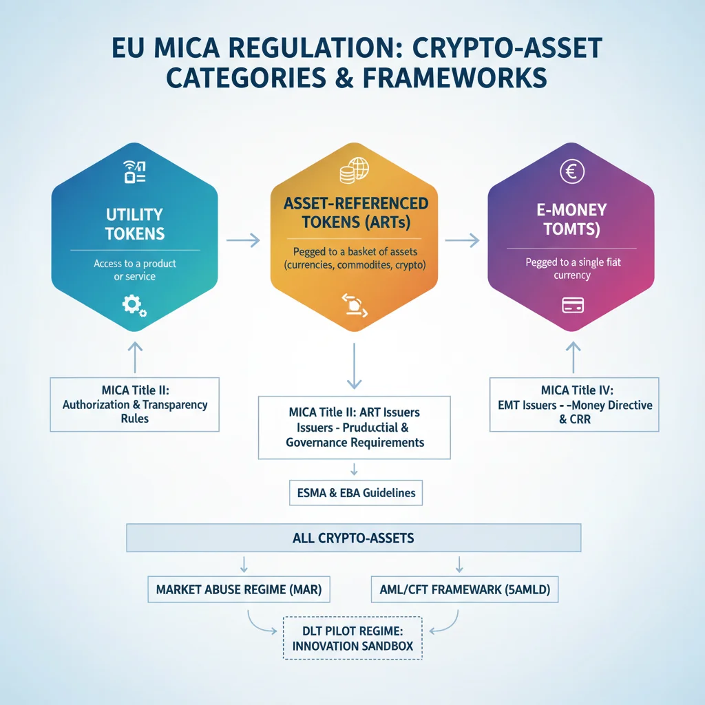 Infografía explicando las categorías de criptoactivos bajo la nueva regulación y su impacto.