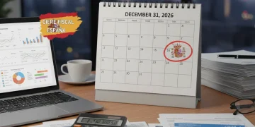 Calendario marcando 31 de diciembre de 2026 con documentos financieros y calculadora, simbolizando el cierre fiscal para empresas.