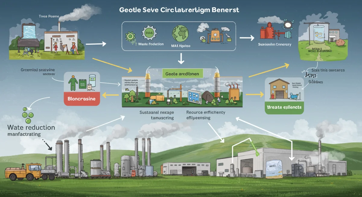 Infographic illustrating the principles and benefits of the circular economy in a US context.