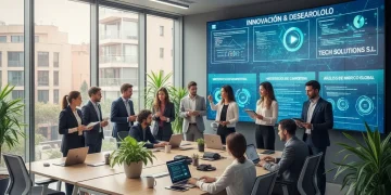Profesionales tecnológicos colaborando en un proyecto de I+D+i para maximizar deducciones fiscales en España.