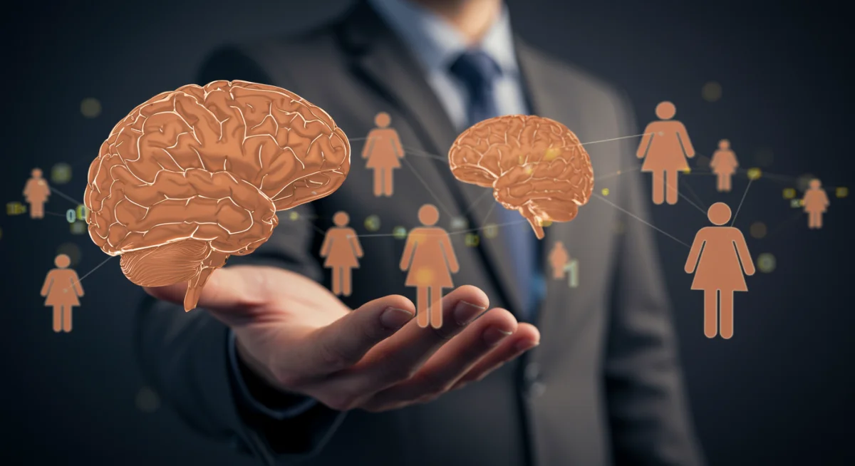 Diagram illustrating components of emotional intelligence: self-awareness, empathy, social skills