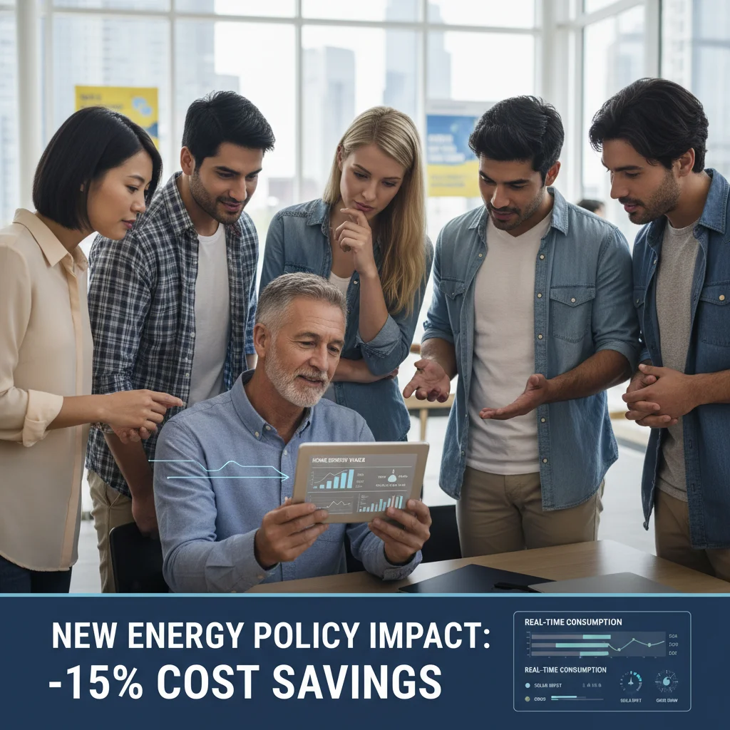 Consumers reviewing energy consumption data and utility bill impacts.