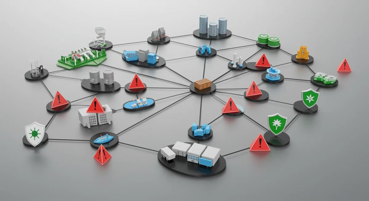Detailed network diagram showing critical infrastructure vulnerabilities and protective measures.