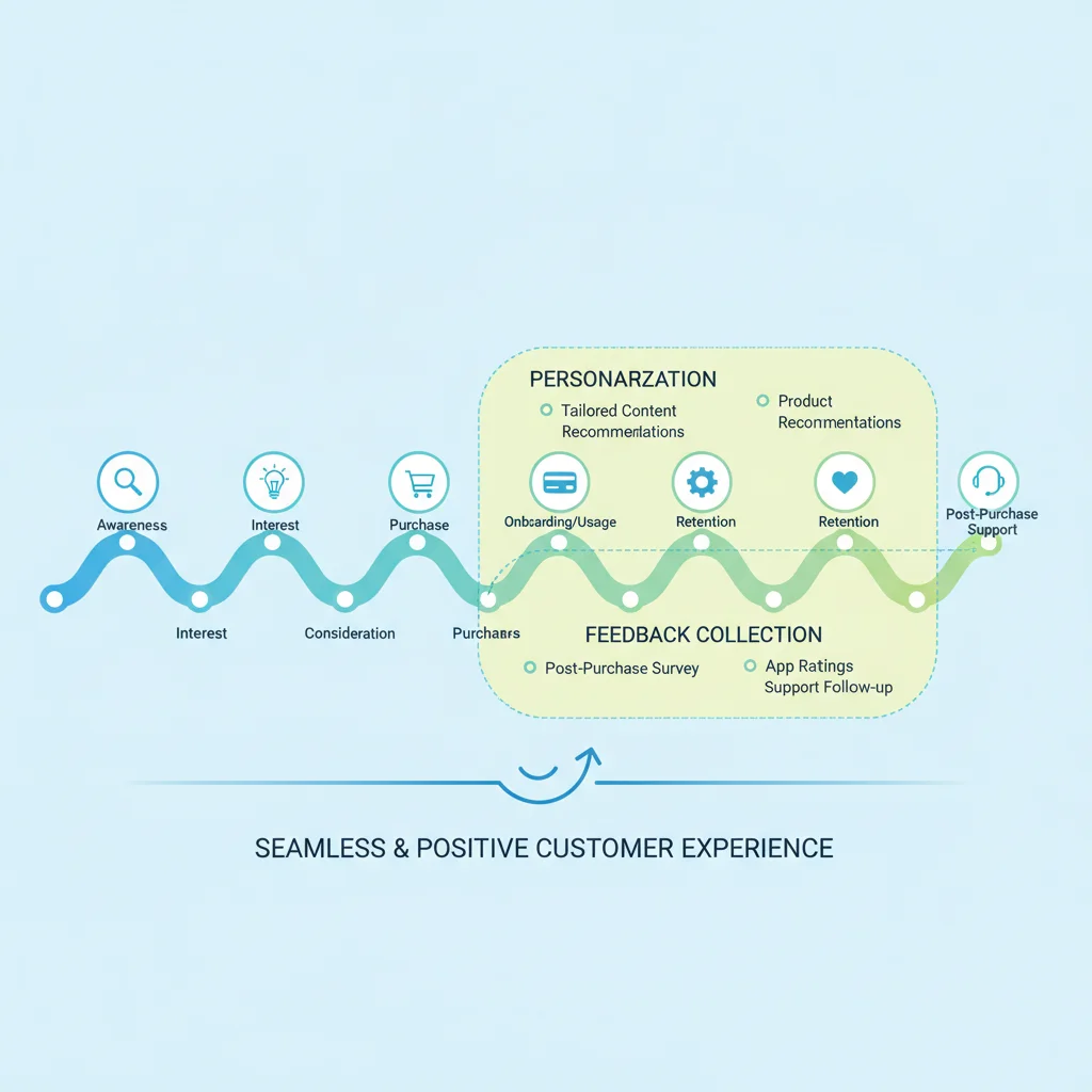 Customer journey map illustrating personalized customer experience