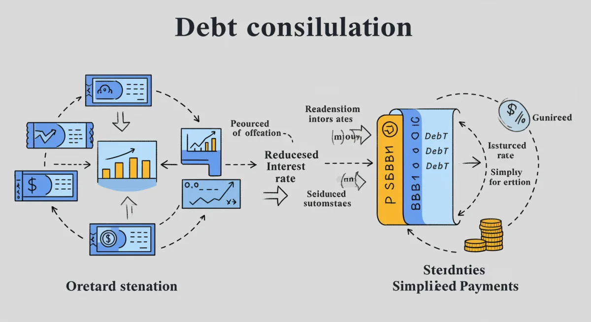 Visualizing debt consolidation for reduced interest payments