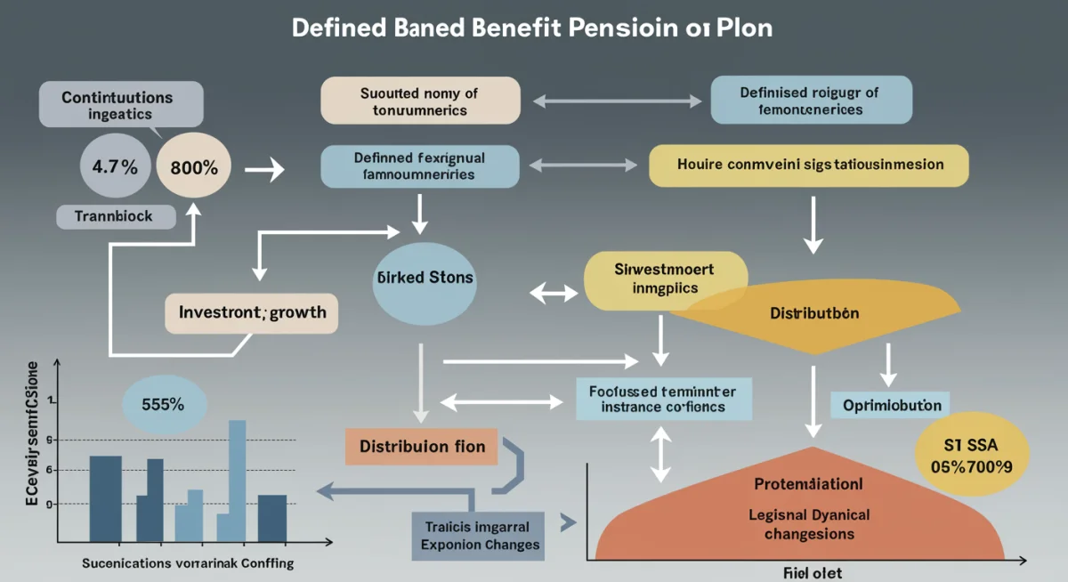 Infographic showing defined benefit pension plan fund flow and legislative impacts