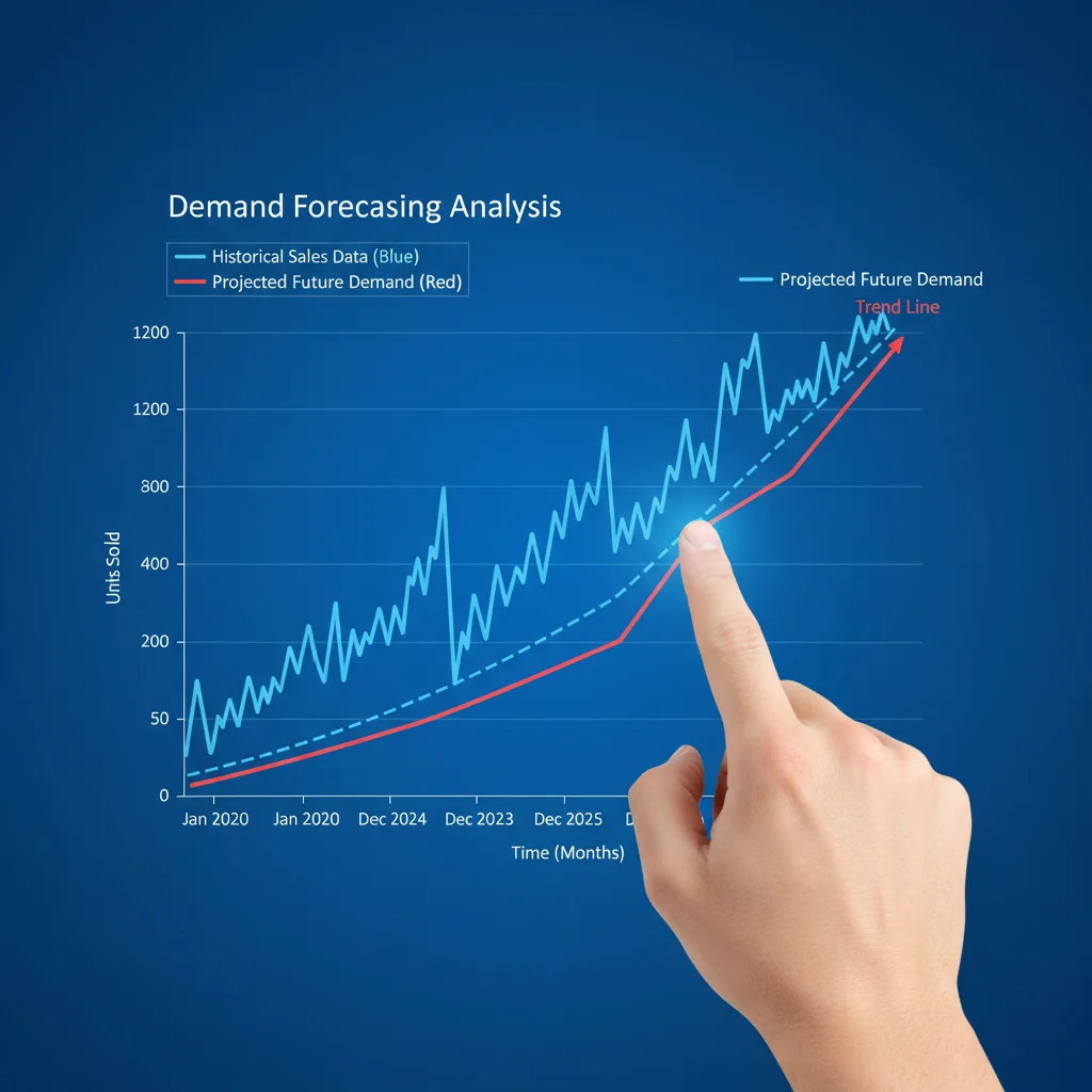 Demand forecasting graph for inventory planning