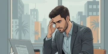 Joven profesional español preocupado por el desempleo en 2026
