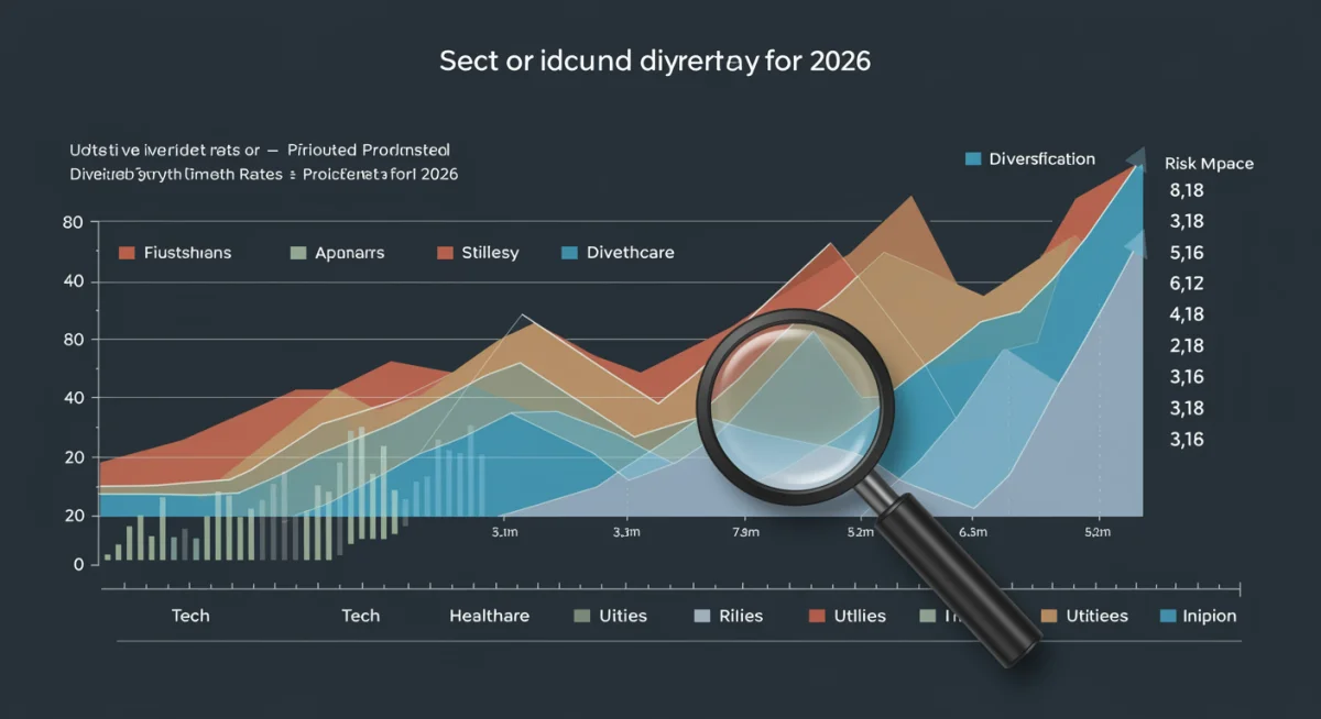 Infographic depicting diversified dividend sectors and growth projections for 2026
