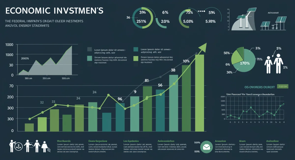 Infographic illustrating economic benefits and job creation from clean energy investments.