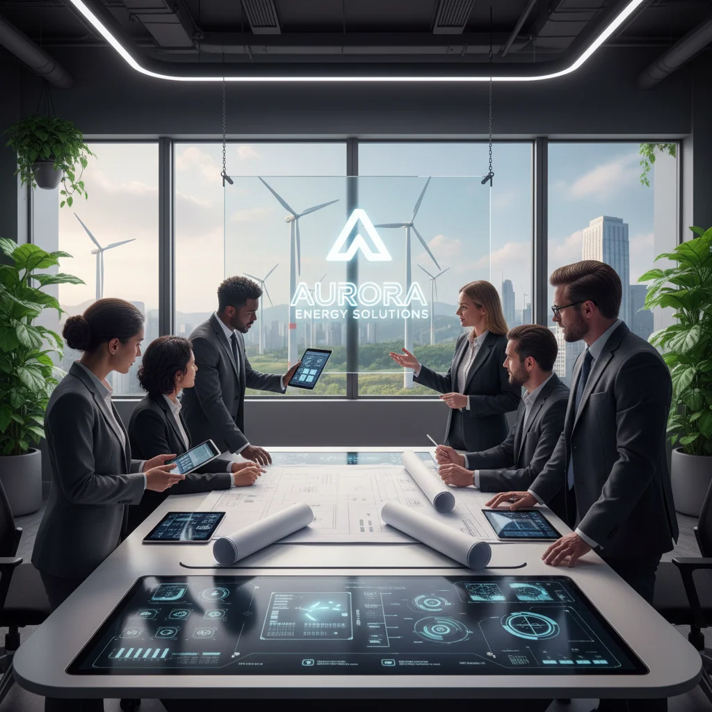 Equipo de profesionales analizando planes de proyectos de energía solar en España.