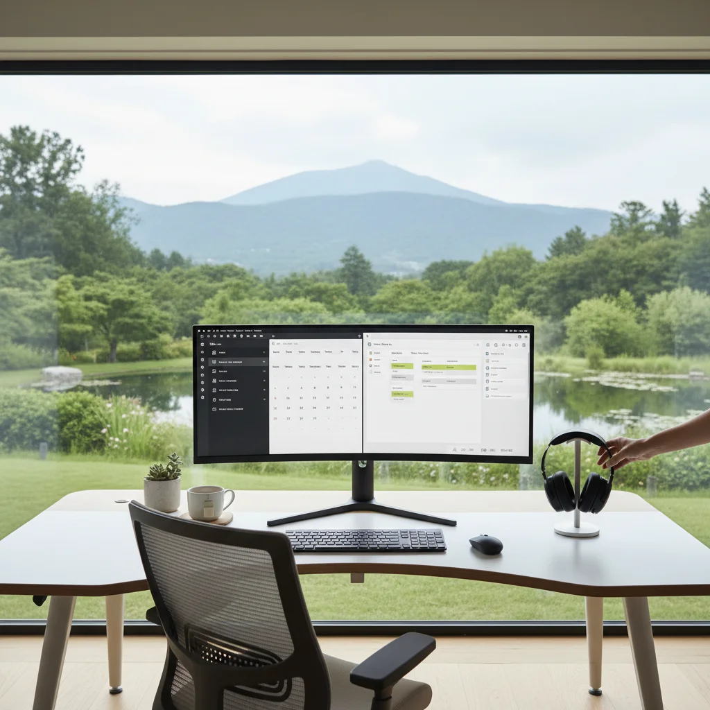 Ergonomic and distraction-free home office setup for remote work