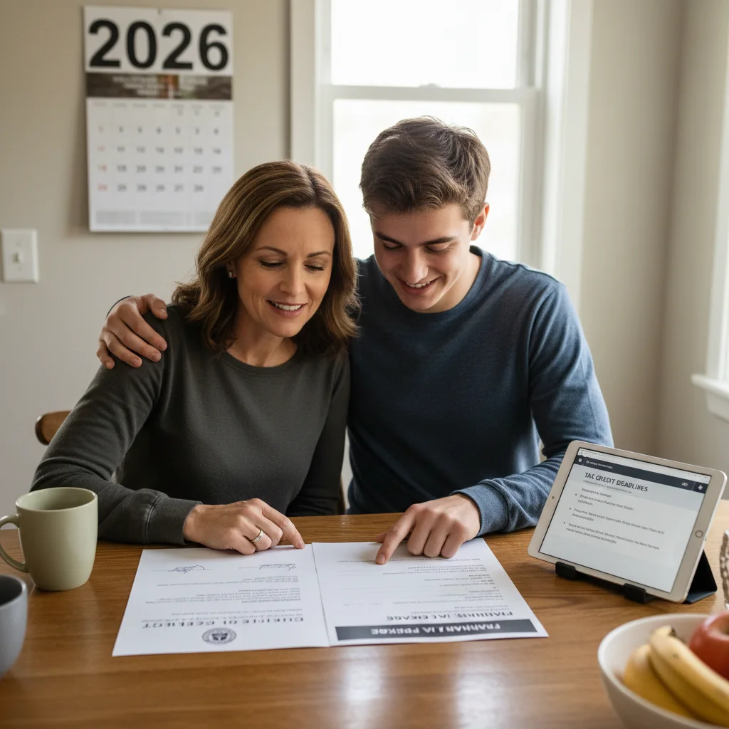 Family discussing 2026 education financial aid and tax credits