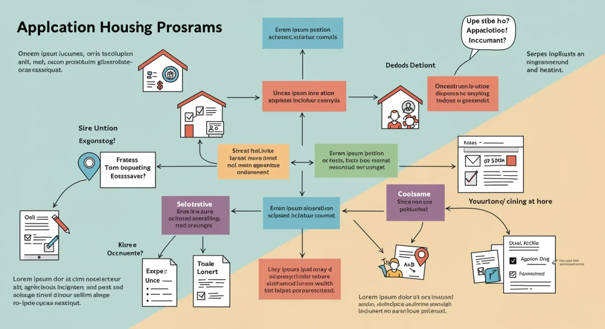 Infographic detailing the step-by-step application process for federal housing assistance programs in 2026.