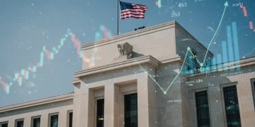 Federal Reserve building with economic charts, symbolizing Q1 2026 monetary policy