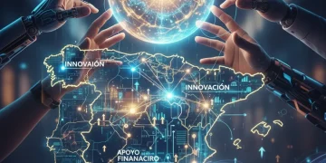 Manos alcanzando una luz brillante que simboliza la financiación de la innovación en España para empresas en 2026.