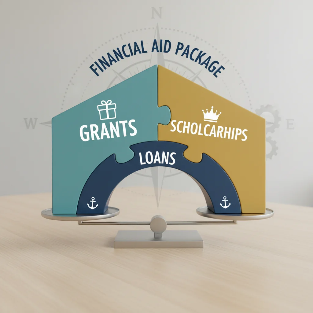 Visualizing comprehensive financial aid package components