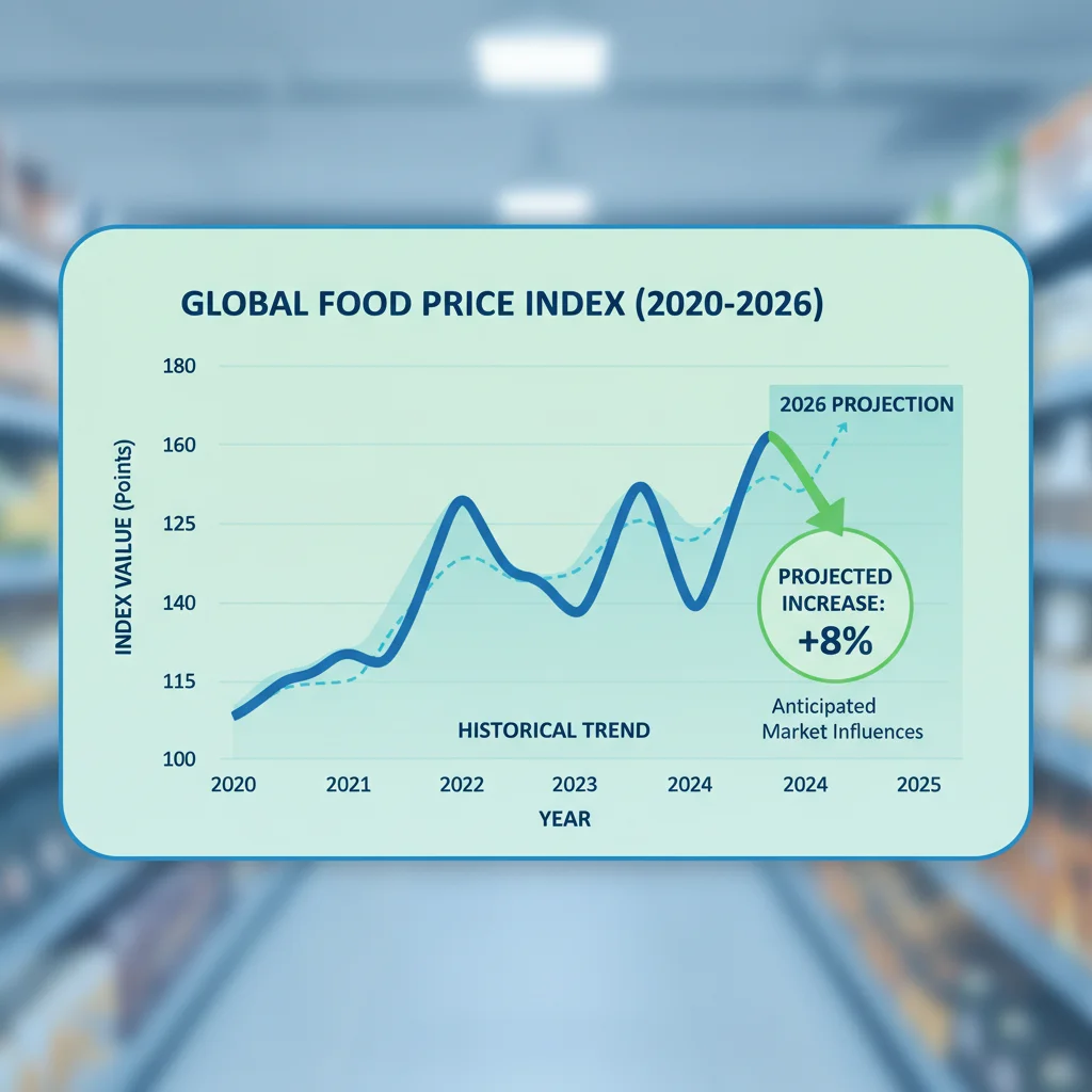 Chart illustrating the projected 8% increase in food prices by 2026 due to agricultural subsidies.