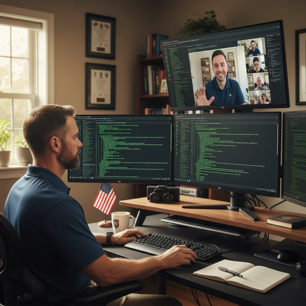 Veteran pursuing online coding education with GI Bill benefits