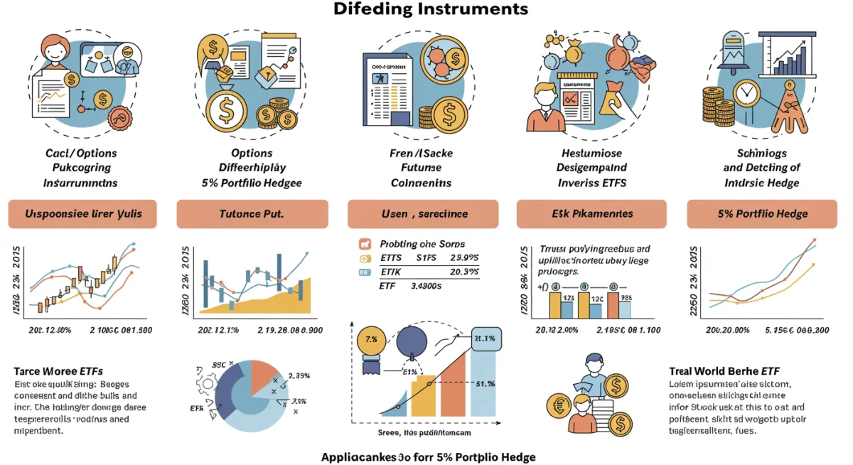 Infographic comparing various hedging instruments for portfolio protection, showing pros and cons.