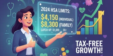 Illustration of a person optimizing HSA contributions for 2026, showing financial growth and healthcare savings.