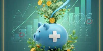 Illustration of a growing HSA fund with medical symbols and money, representing maximized benefits in 2026.