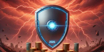 Shield protecting money from inflation, representing financial security in 2026.