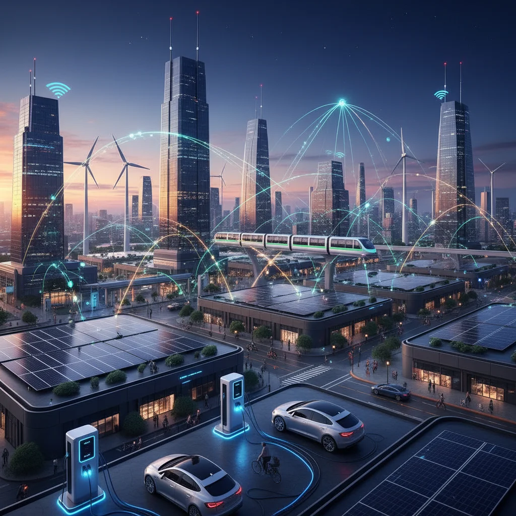 Infraestructura urbana inteligente con energía renovable