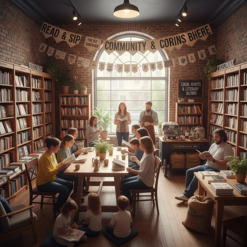 Community event at a local bookstore, fostering engagement