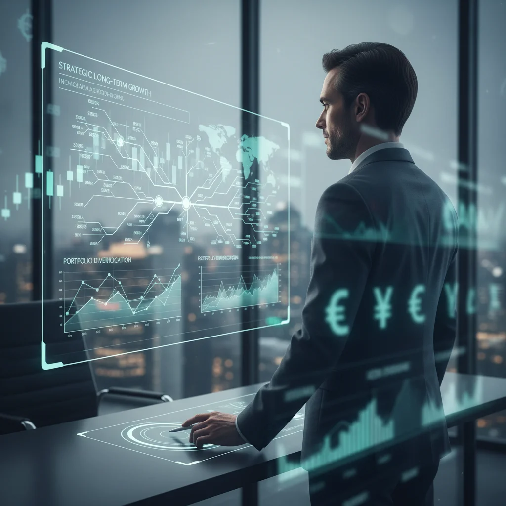 Person analyzing long-term investment strategies and financial projections