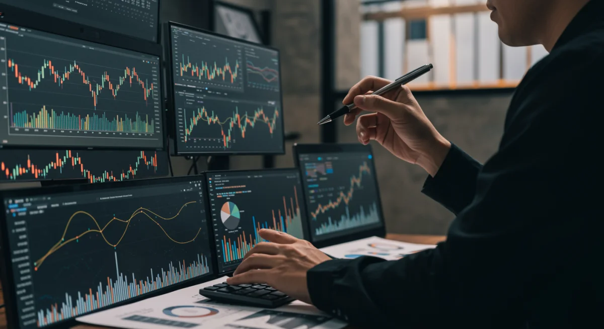 Investor analyzing market data for strategic portfolio decisions