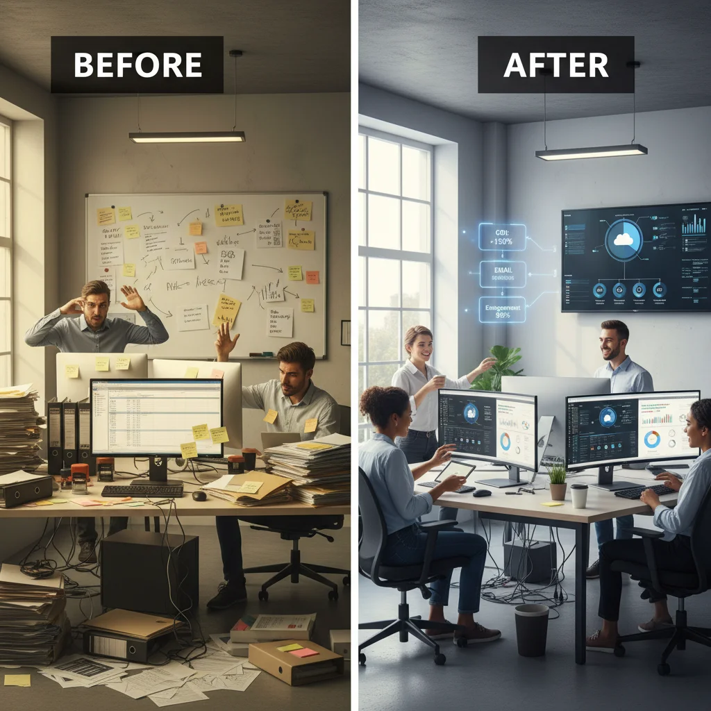 Before and after marketing automation implementation in small business