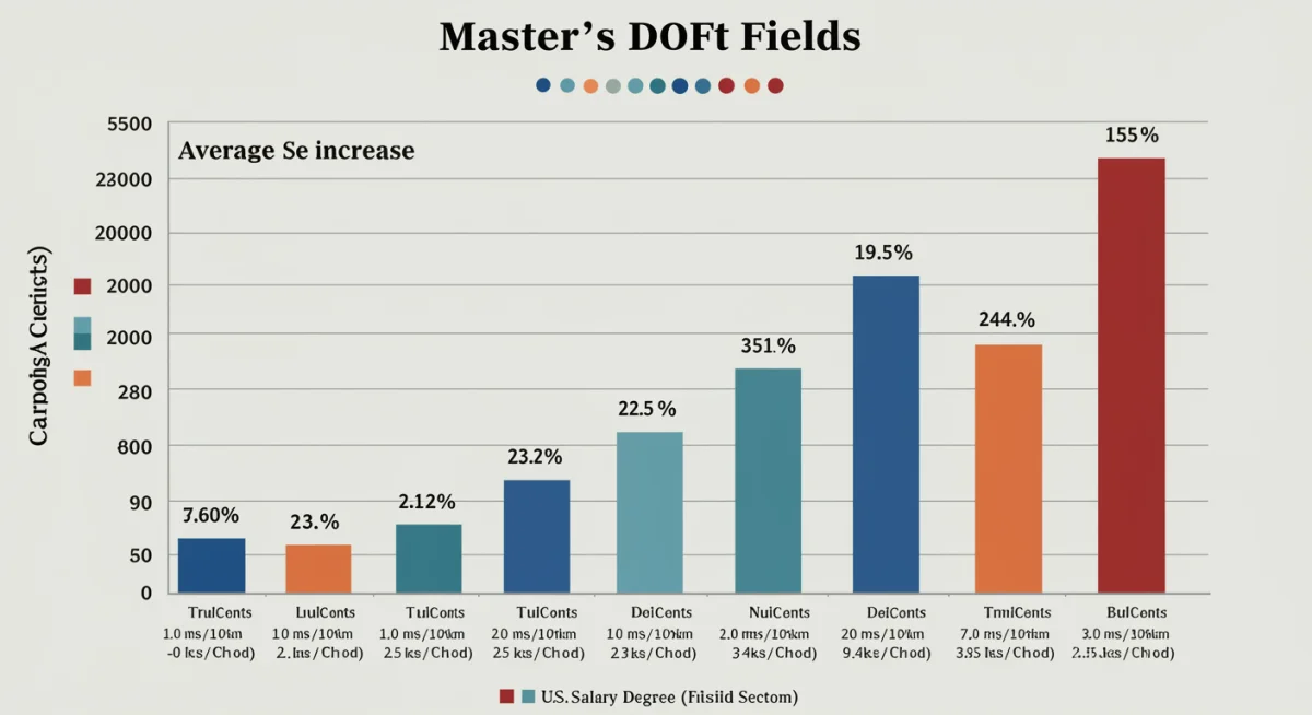 Infographic comparing master's degree ROI across various US fields in 2026.
