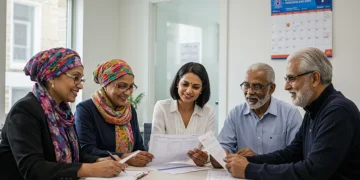 Seniors reviewing Medicare Advantage plans with an advisor, emphasizing the December 7th deadline.