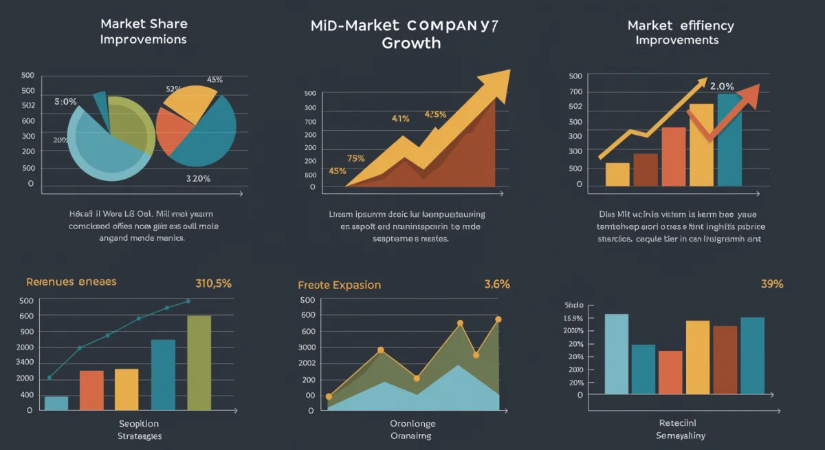 Infographic depicting mid-market company growth metrics for private equity