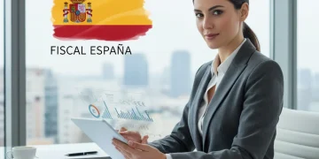Mujer planificando finanzas y ahorro fiscal en España con una tablet.