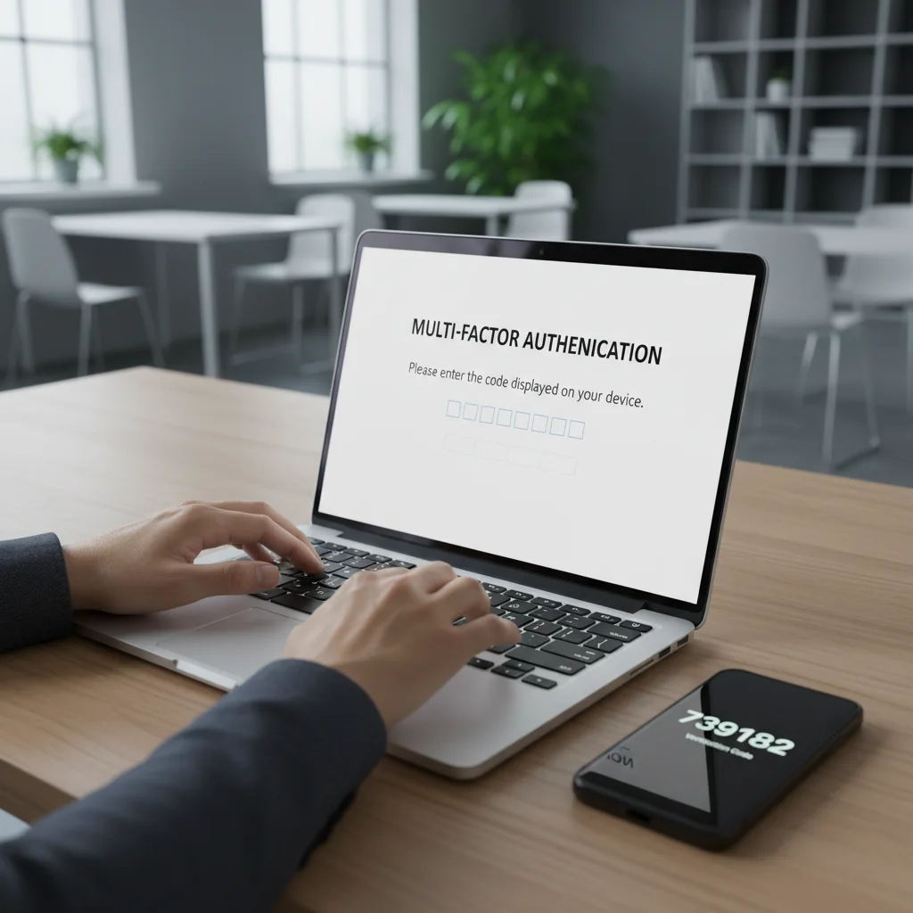 Multi-factor authentication on laptop and smartphone