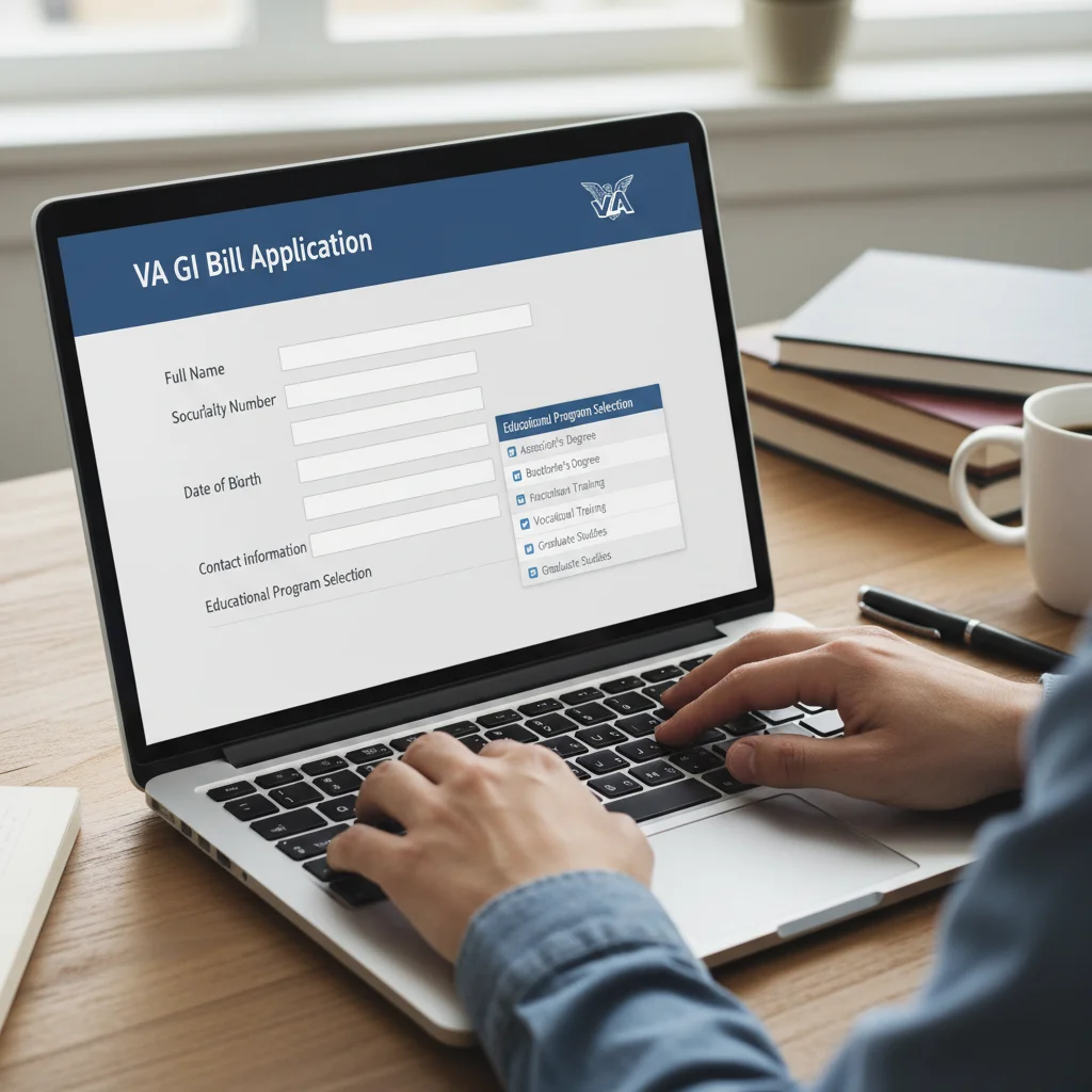 Person applying for GI Bill benefits online