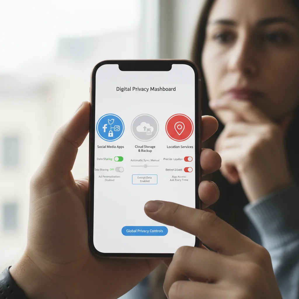 Revisión de configuración de privacidad en smartphone para proteger datos personales