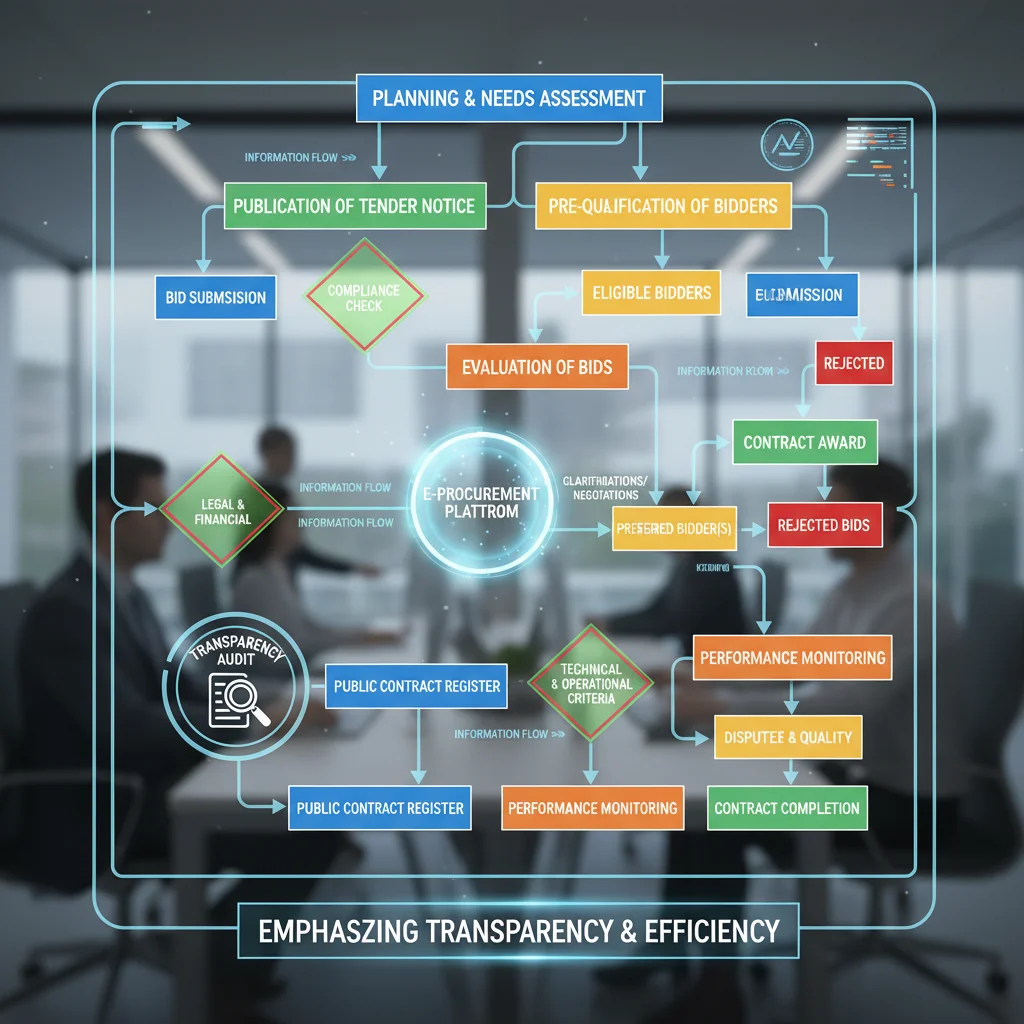 Diagrama de flujo detallado del proceso de contratación pública con énfasis en transparencia