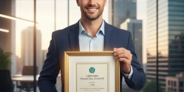 Professional holding a framed certification, symbolizing career advancement and increased earning potential.