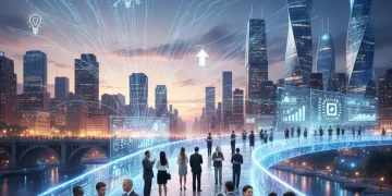 Puente entre lo tradicional y lo digital, simbolizando la gestión del cambio y la transformación.