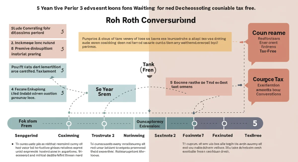 Infographic showing the five-year waiting period for Roth IRA conversions and tax-free access.
